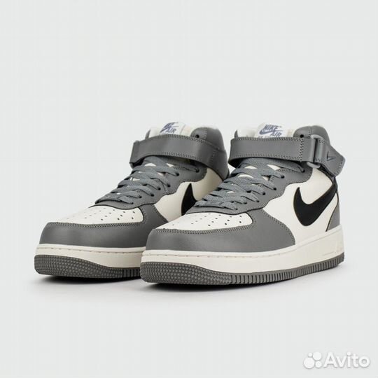 Кроссовки Nike Air Force 1 Mid Grey White Black