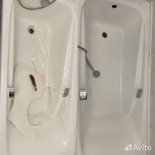 Реставрация ванн жидким акрилом,эмалью и мрамором