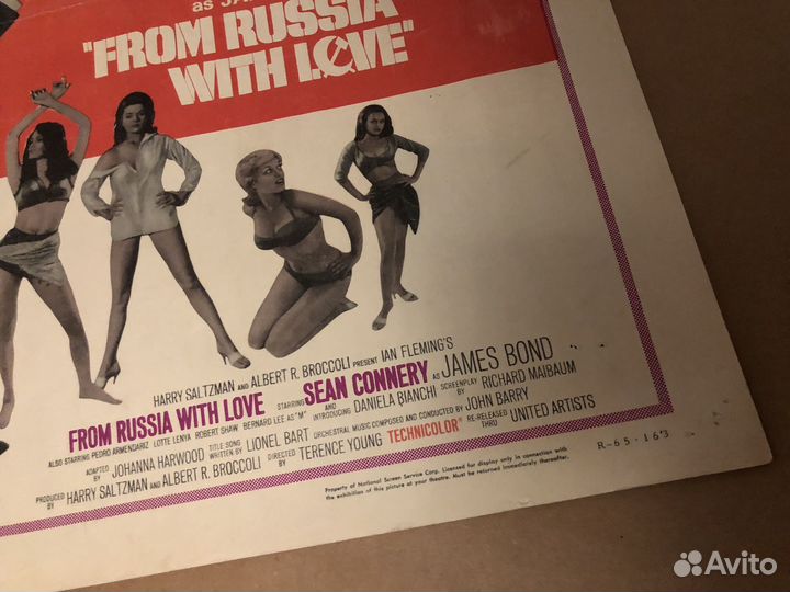 Плакат кино США/ Джеймс Бонд 1965/ Шон Коннери