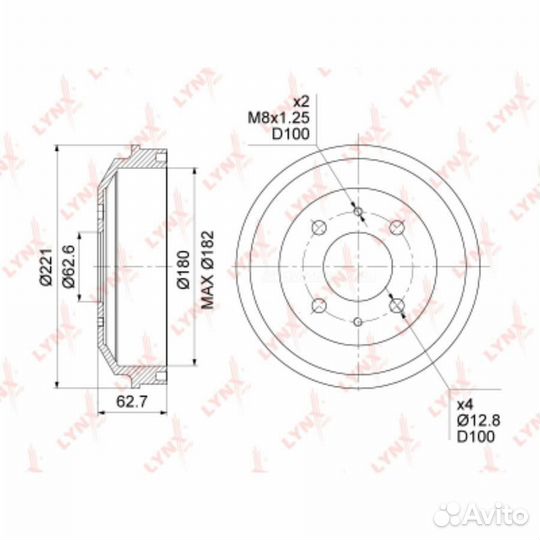 Lynxauto BM-1067 Барабан тормозной зад