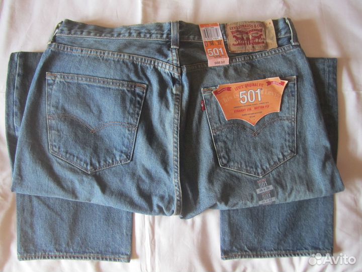 Джинсы Levis 501 W36 L32 из США пошив 2014 года