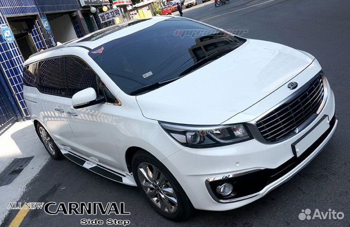 Пороги KIA Carnival 2014-2020 Mobis белые