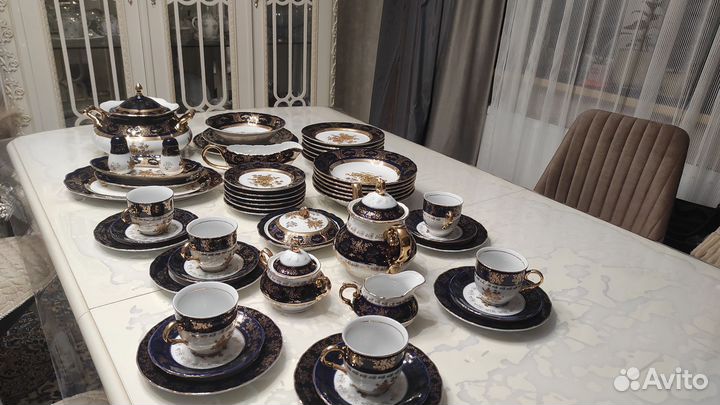 Набор столовой и чайной посуды Золотая роза Тхун