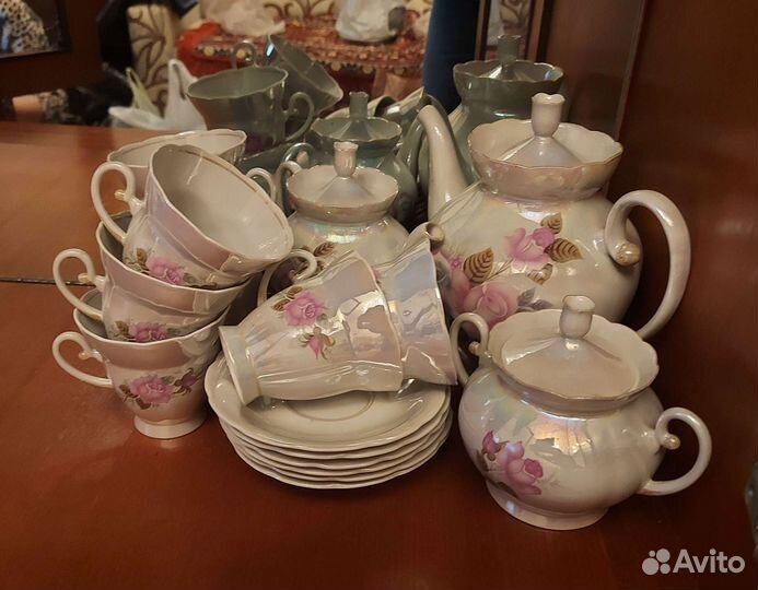 Чайный и кофейный сервизы фарфор СССР 32 пред