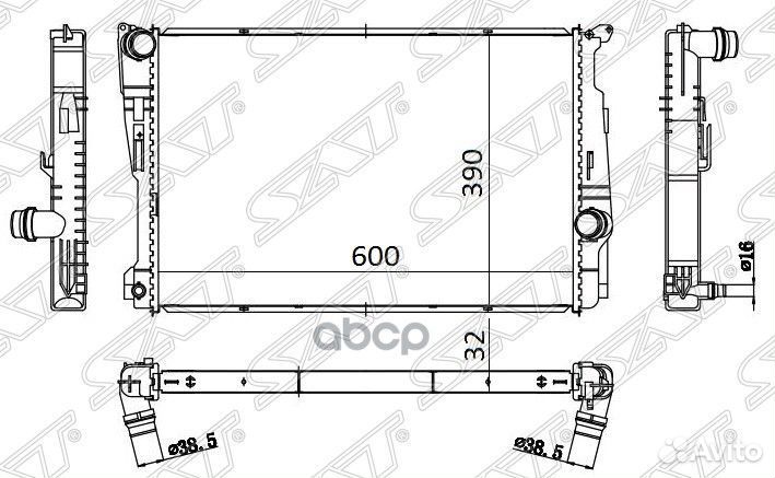 Радиатор BMW X3 10-17 / X4 14-18 BW0014 Sat