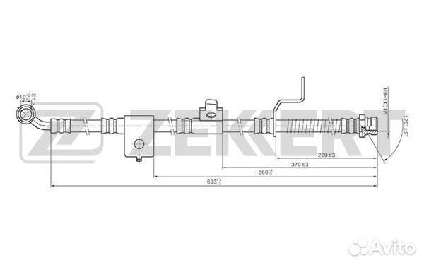 Шланг тормозной передний правый Hyundai Sonata