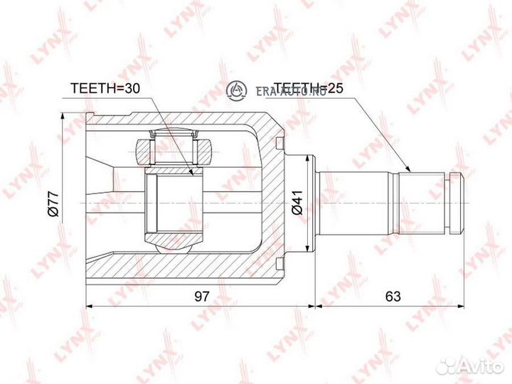 Lynxauto CI-3736 ШРУС внутренний mitsubishi Colt(C