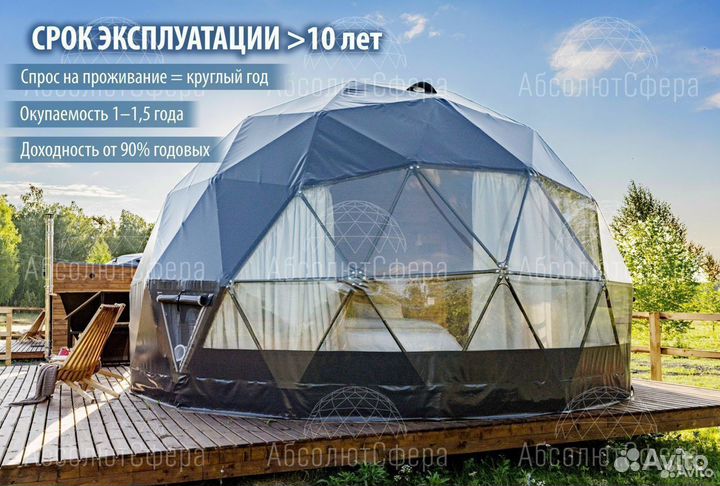 Летний геокупол D6. Домик для глэмпинга