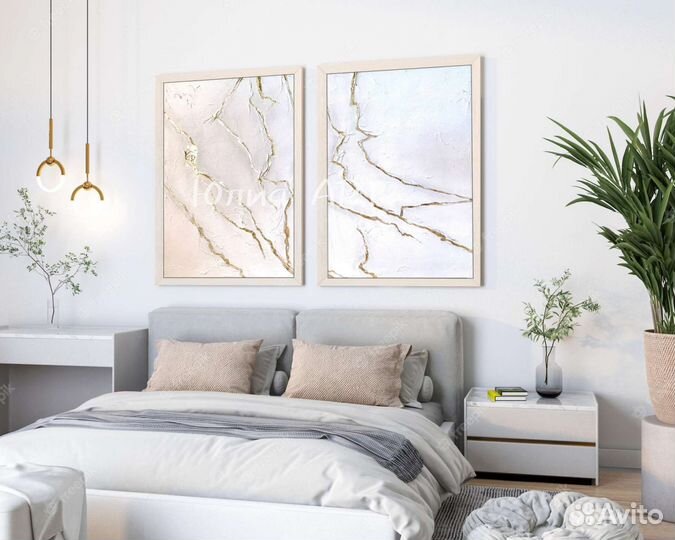 Картина нежная в интерьер абстракция на холсте