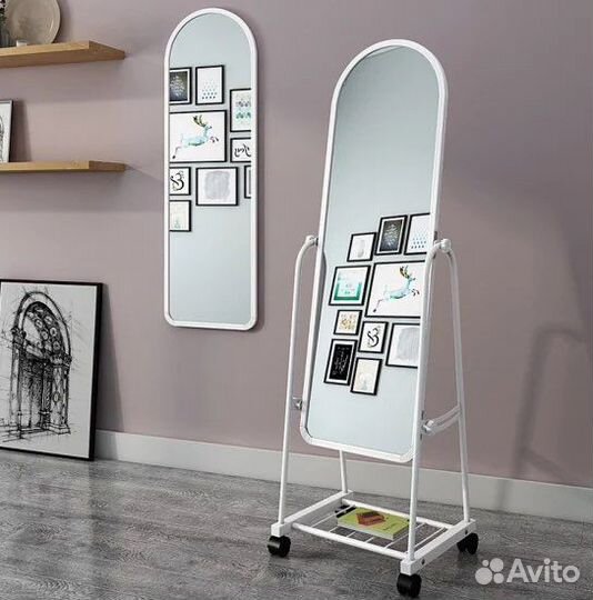 Напольное зеркало с рамой на колесах новые