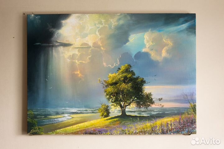 Картина ''небесная сила'' акрил 50x70cм. Живопись