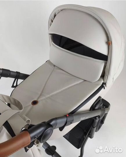 Коляска 2в1 Roan Bass Next эко-кожа св.серая