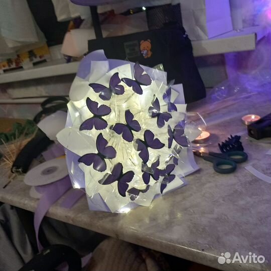 Букет, букет из бабочек, букет из конфет