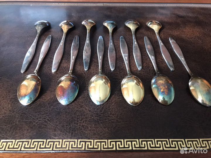 Набор чайных ложек позолота мельхиор СССР