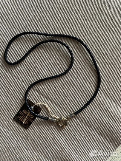 Кожаный гайтан шнурок для крестика с переходником