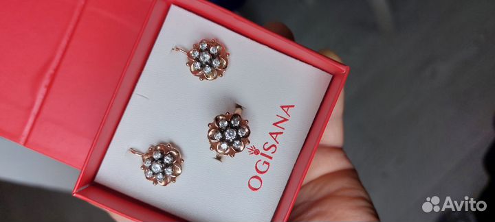 Золотой комплект серьги и кольцо 585 проба