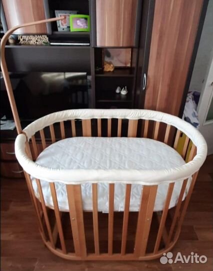 Детская кроватка трансформер круглая