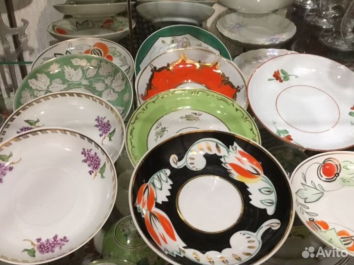 Блюдца СССР сахарница Васильки