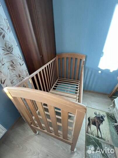 Кроватка детская mothercare массив бука с матрасом