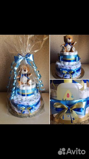 Подарок на выписку- Торт из памперсов