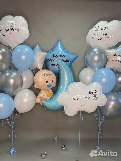 Гелиевые шары Воздушные шары на выписку из роддома