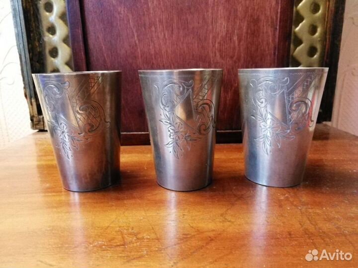 Стопка серебро 3 штуки