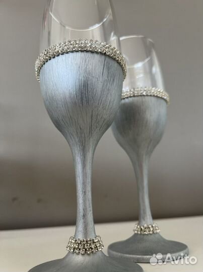 Свадебные бокалы ручной работы