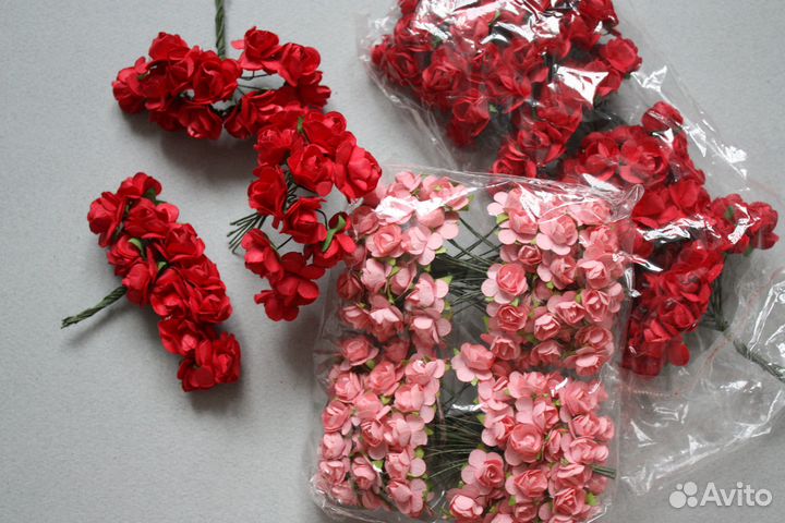 Бумажные цветы для скрапбукинга Мини розы цветы