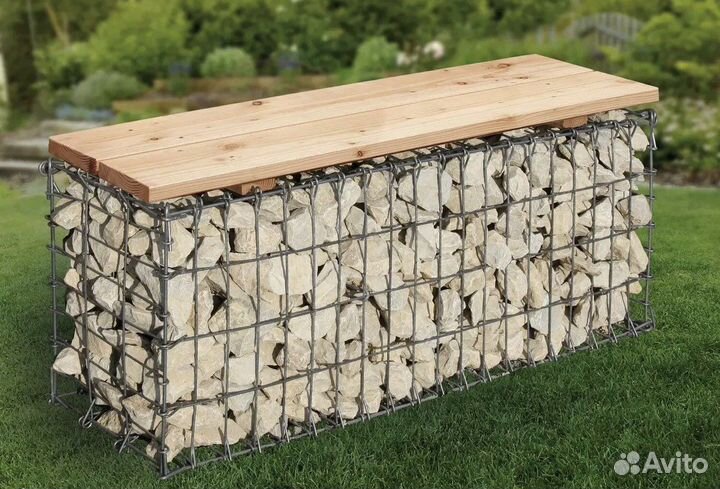 Кострище из камня габионы