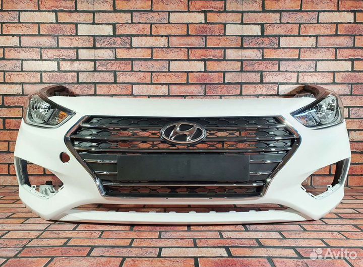 Бампер передний на Hyundai Solaris 2 2017-2020