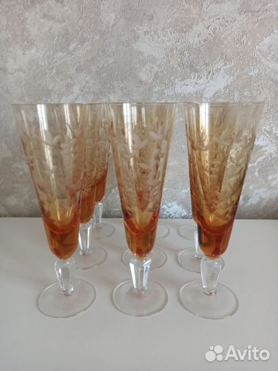 Хрустальные фужеры Весна