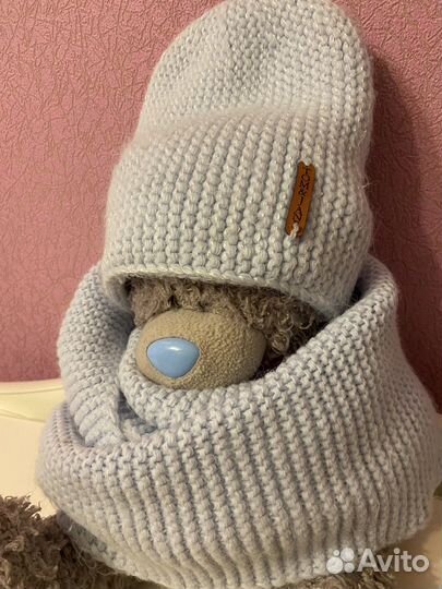 Шапка бини и снуд вязаный комплект