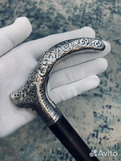 Трость серебряная, кубачи 19 век