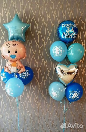 Воздушные Шарики на Выписку из Роддома для Мальчик