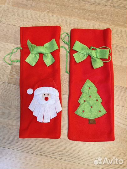 Мешок пакет для бутылки новогодний