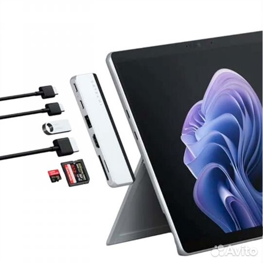 Satechi Dual USB-C Hub For Surface Pro 9 Silver