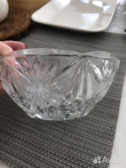 Салатник и ваза хрусталь,салатник стекло