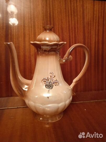 Чайный сервиз 6 персон коричневый с розами