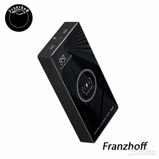 Беспроводной зеркальный чёрный внешний аккумулятор