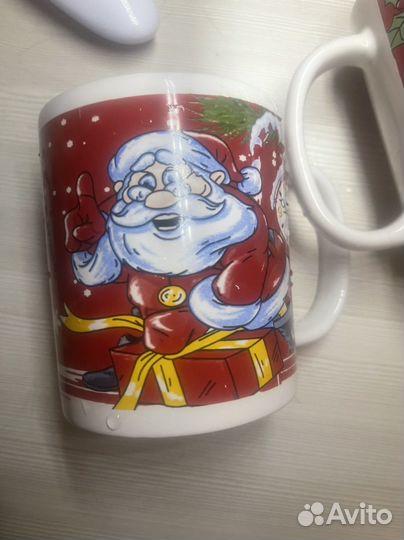 2 Кружки новогодние б/у