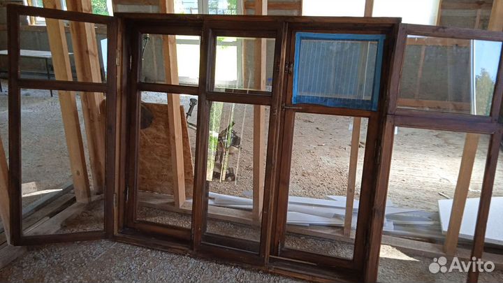 Оконный блок двойной деревянный