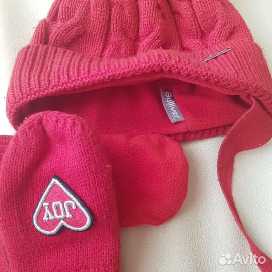 Комплект шапка, варежки