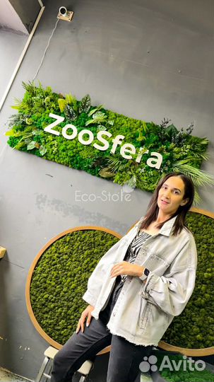 Логотип из стабилизированного мха для магазина