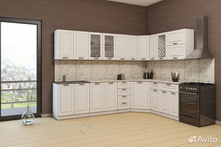 Кухня модульная Агава мдф (угловая 4.7м)