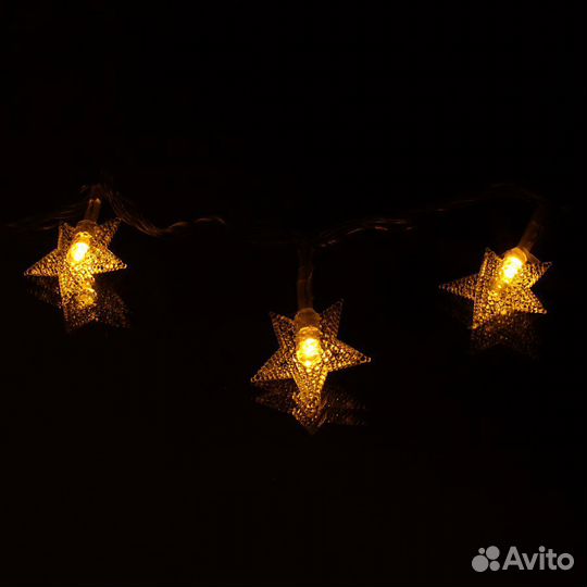 Гирлянда звёзды 100 свд, 10 метров,малина, синий