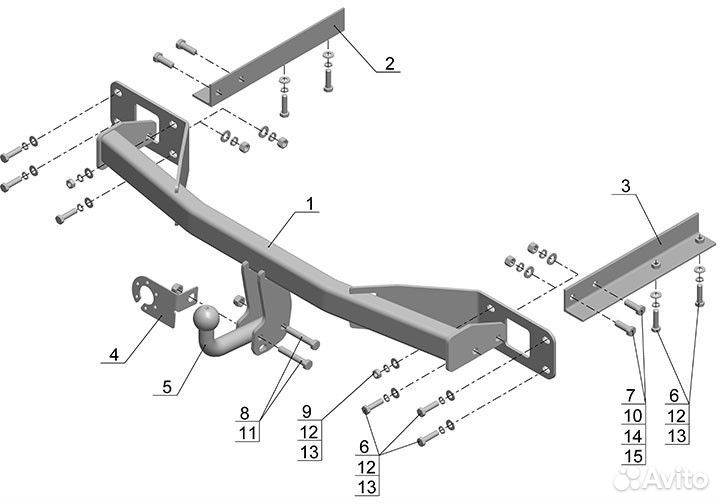 Фаркоп opel meriva (05.2010) (AvtoS OP 04)