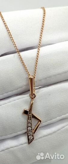 Подвеска с синтетическим камнем Золото