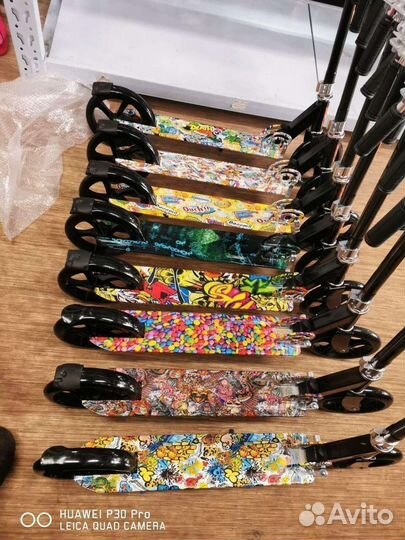 Двухколесный самокат новый Scooter print