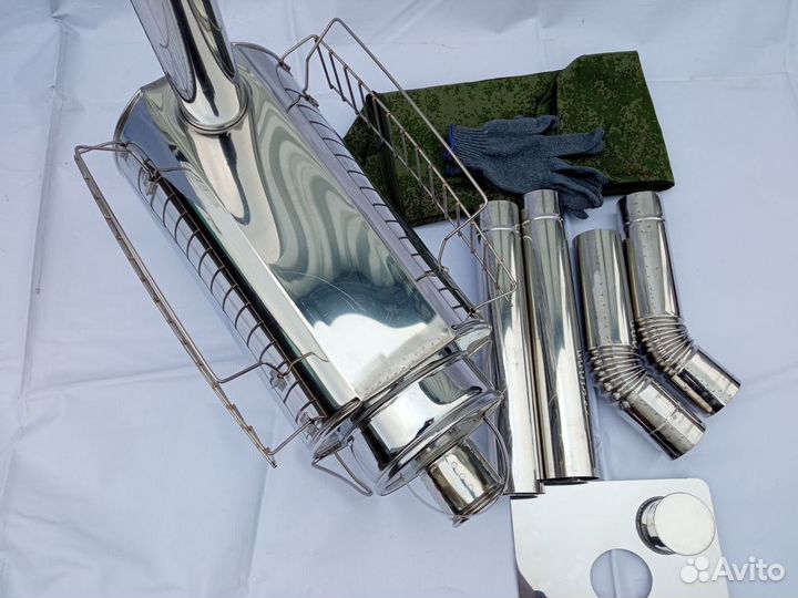 Печь буржуйка Кабанчик на 15 л. с решетками