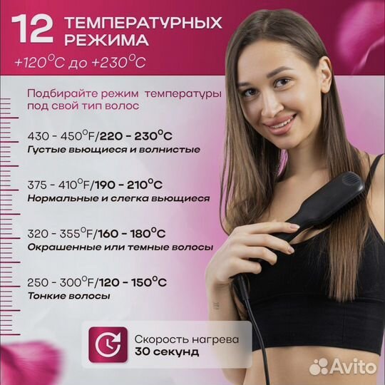 Расческа выпрямитель для волос 2 в 1, Lecoin